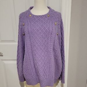 Purple Cable Knit Talbots Sweater